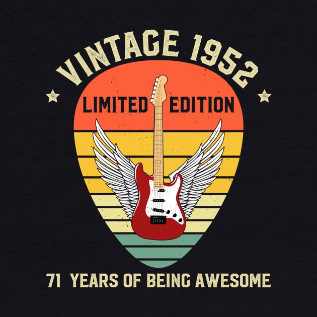 Vintage 1952 Limited Edition 71 Years Of Being Awesome Guitar by MarianYatesStore